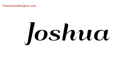 Joshua Art Deco Name Tattoo Designs