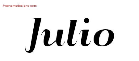 Julio Art Deco Name Tattoo Designs