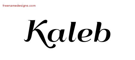 Kaleb Art Deco Name Tattoo Designs