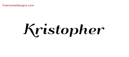 Kristopher Art Deco Name Tattoo Designs