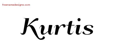Kurtis Art Deco Name Tattoo Designs