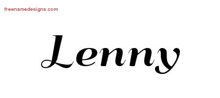 Lenny Art Deco Name Tattoo Designs