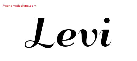 Levi Art Deco Name Tattoo Designs