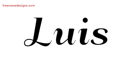 Luis Art Deco Name Tattoo Designs