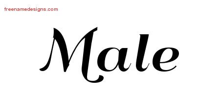 Male Art Deco Name Tattoo Designs