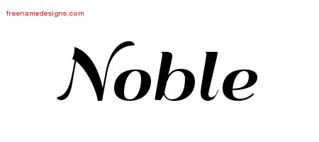 Noble Art Deco Name Tattoo Designs