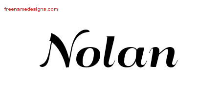 Nolan Art Deco Name Tattoo Designs