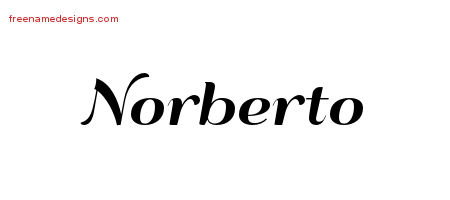 Norberto Art Deco Name Tattoo Designs