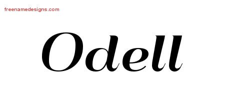 Odell Art Deco Name Tattoo Designs
