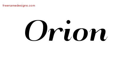 Orion Art Deco Name Tattoo Designs