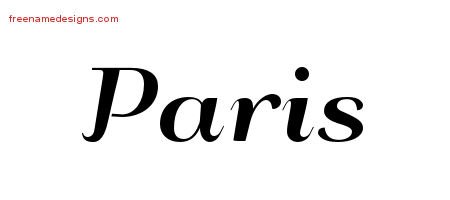 Paris Art Deco Name Tattoo Designs