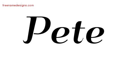 Pete Art Deco Name Tattoo Designs