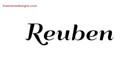 Reuben Art Deco Name Tattoo Designs