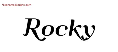 Rocky Art Deco Name Tattoo Designs