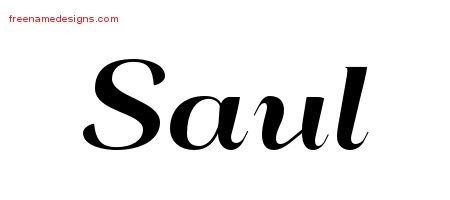 Saul Art Deco Name Tattoo Designs