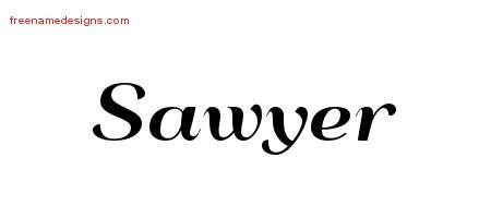 Sawyer Art Deco Name Tattoo Designs