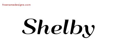Shelby Art Deco Name Tattoo Designs