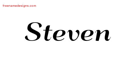Steven Art Deco Name Tattoo Designs