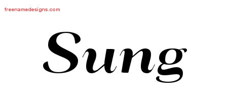 Sung Art Deco Name Tattoo Designs