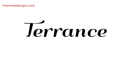 Terrance Art Deco Name Tattoo Designs