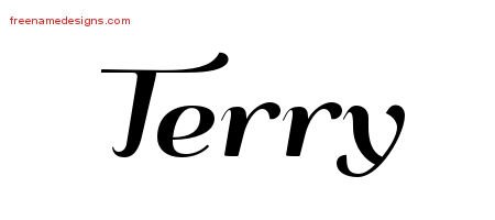 Terry Art Deco Name Tattoo Designs