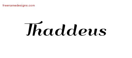 Thaddeus Art Deco Name Tattoo Designs