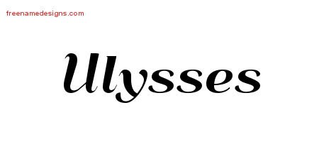 Ulysses Art Deco Name Tattoo Designs