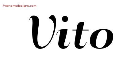 Vito Art Deco Name Tattoo Designs
