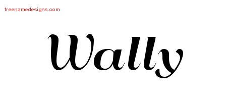 Wally Art Deco Name Tattoo Designs