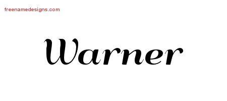 Warner Art Deco Name Tattoo Designs