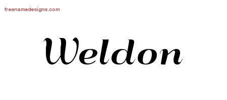 Weldon Art Deco Name Tattoo Designs