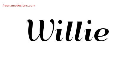 Willie Art Deco Name Tattoo Designs