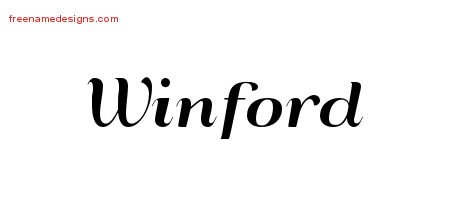 Winford Art Deco Name Tattoo Designs