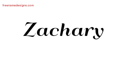 Art Deco Name Tattoo Designs Zachary Graphic Download - Free Name Designs