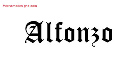 Alfonzo Blackletter Name Tattoo Designs
