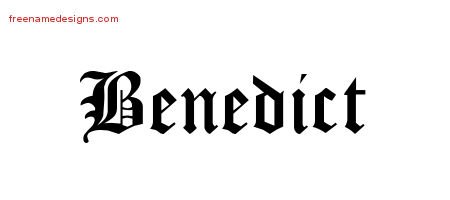 Benedict Blackletter Name Tattoo Designs