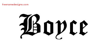 Boyce Blackletter Name Tattoo Designs