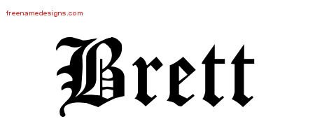 Brett Blackletter Name Tattoo Designs