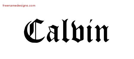 Calvin Blackletter Name Tattoo Designs