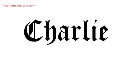 Charlie Blackletter Name Tattoo Designs