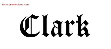 Clark Blackletter Name Tattoo Designs