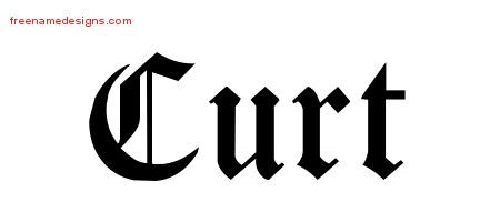 Curt Blackletter Name Tattoo Designs