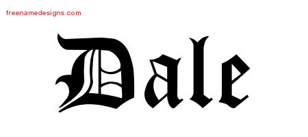 Dale Blackletter Name Tattoo Designs
