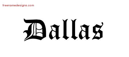 Dallas Blackletter Name Tattoo Designs