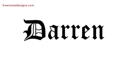 Darren Blackletter Name Tattoo Designs