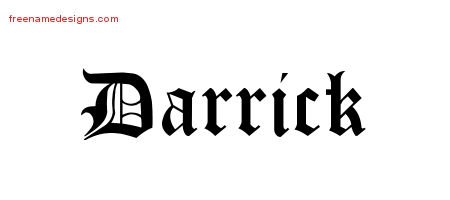 Darrick Blackletter Name Tattoo Designs