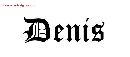 Denis Blackletter Name Tattoo Designs