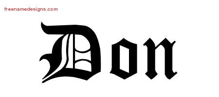 Don Blackletter Name Tattoo Designs