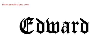 Edward Blackletter Name Tattoo Designs
