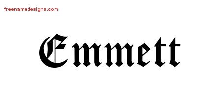 Emmett Blackletter Name Tattoo Designs